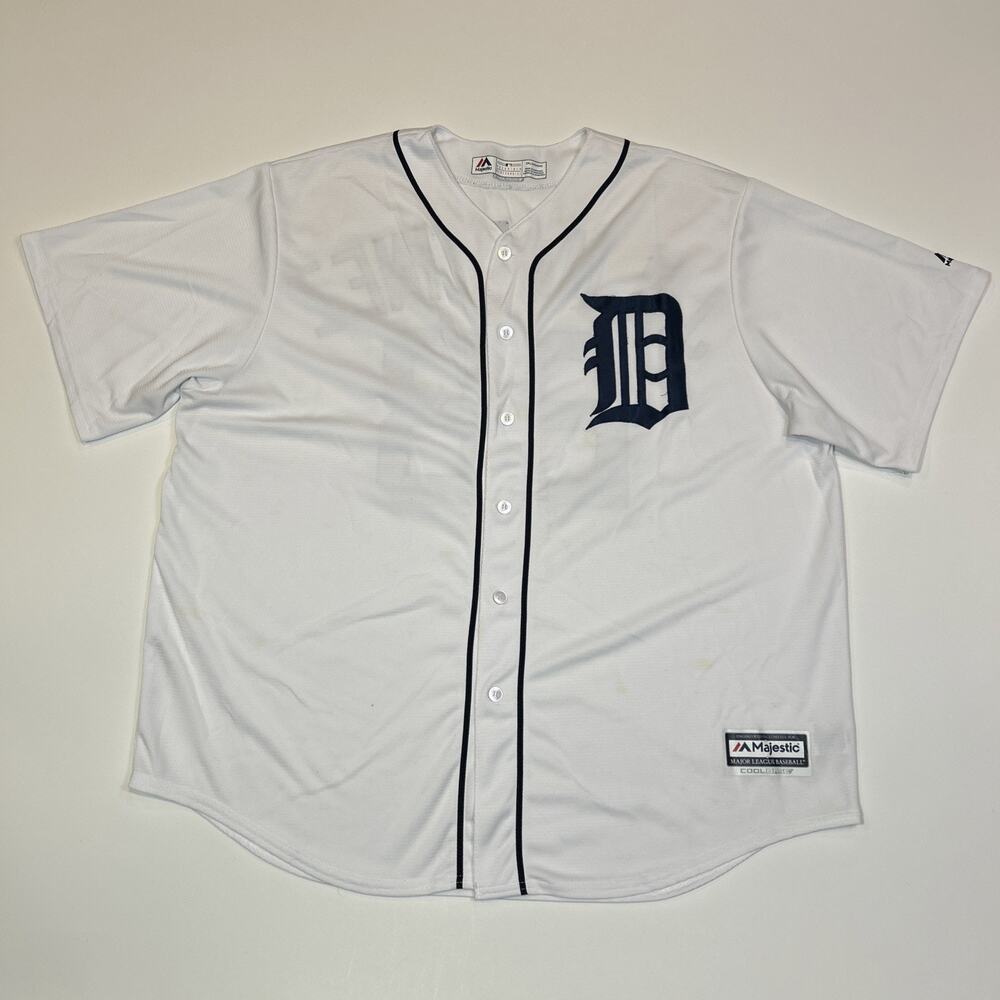 Detroit Tigers JD Martinez Majestic Cool Base Jersey Men 2XL White MLB Baseball